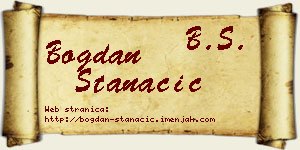 Bogdan Stanačić vizit kartica